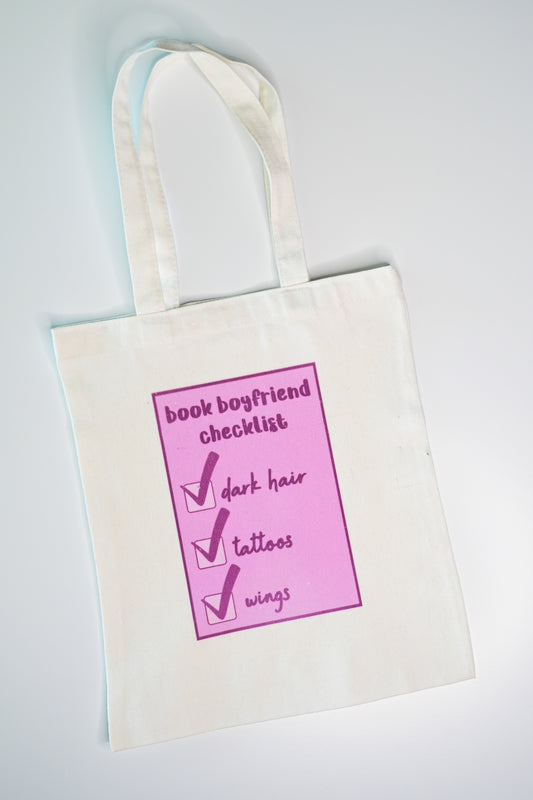 Book Boyfriend Checklist Tote Bag