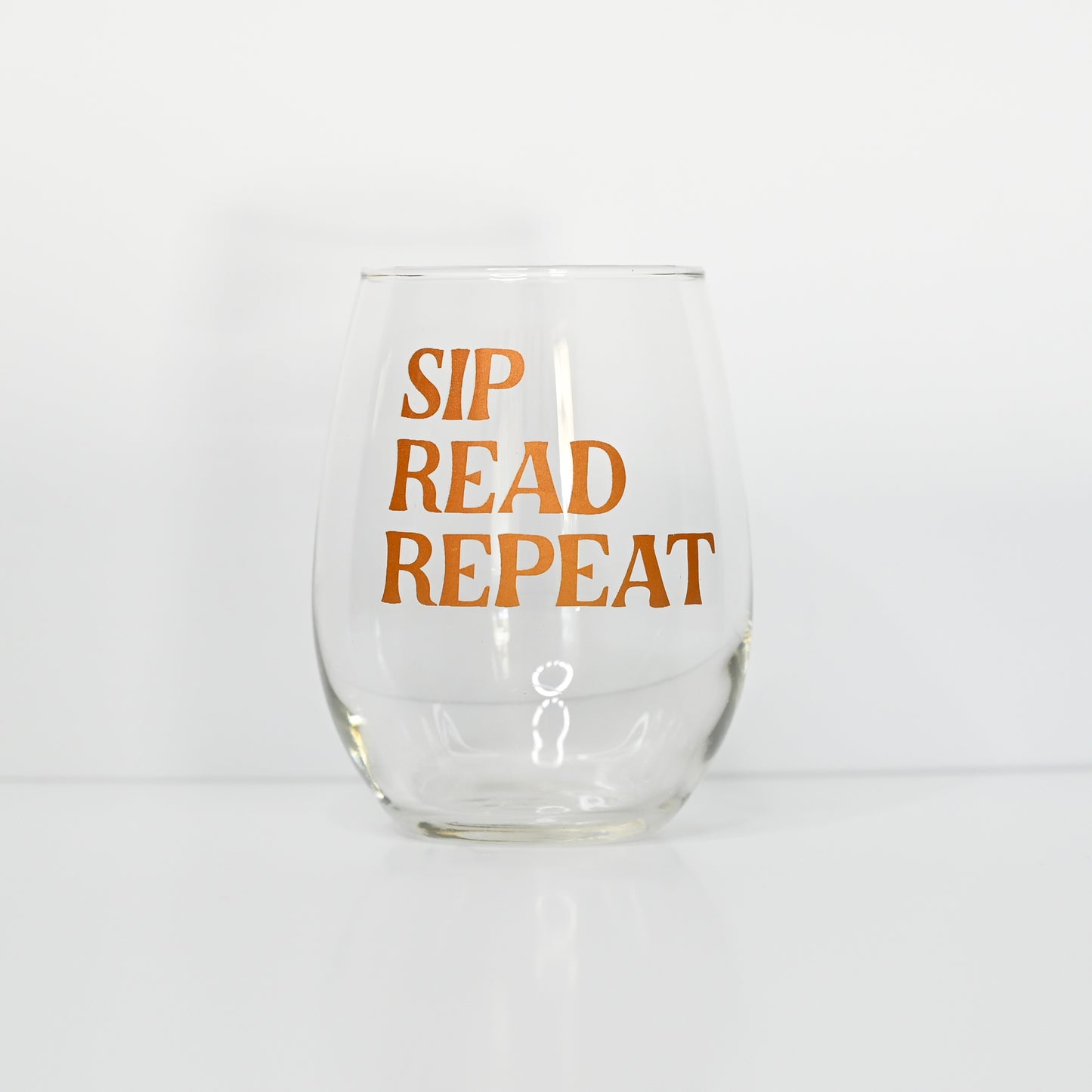 Sip Read Repeat Glass