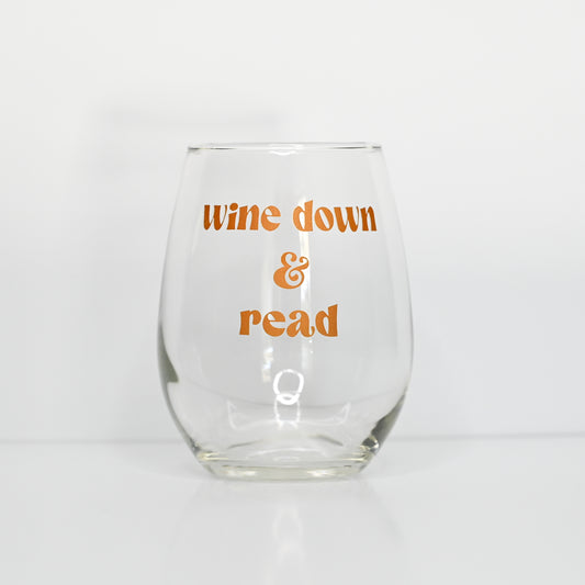 Wine Down & Read Glass